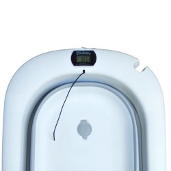 Bañera plegable gris con hamaca y termometro CoBaby