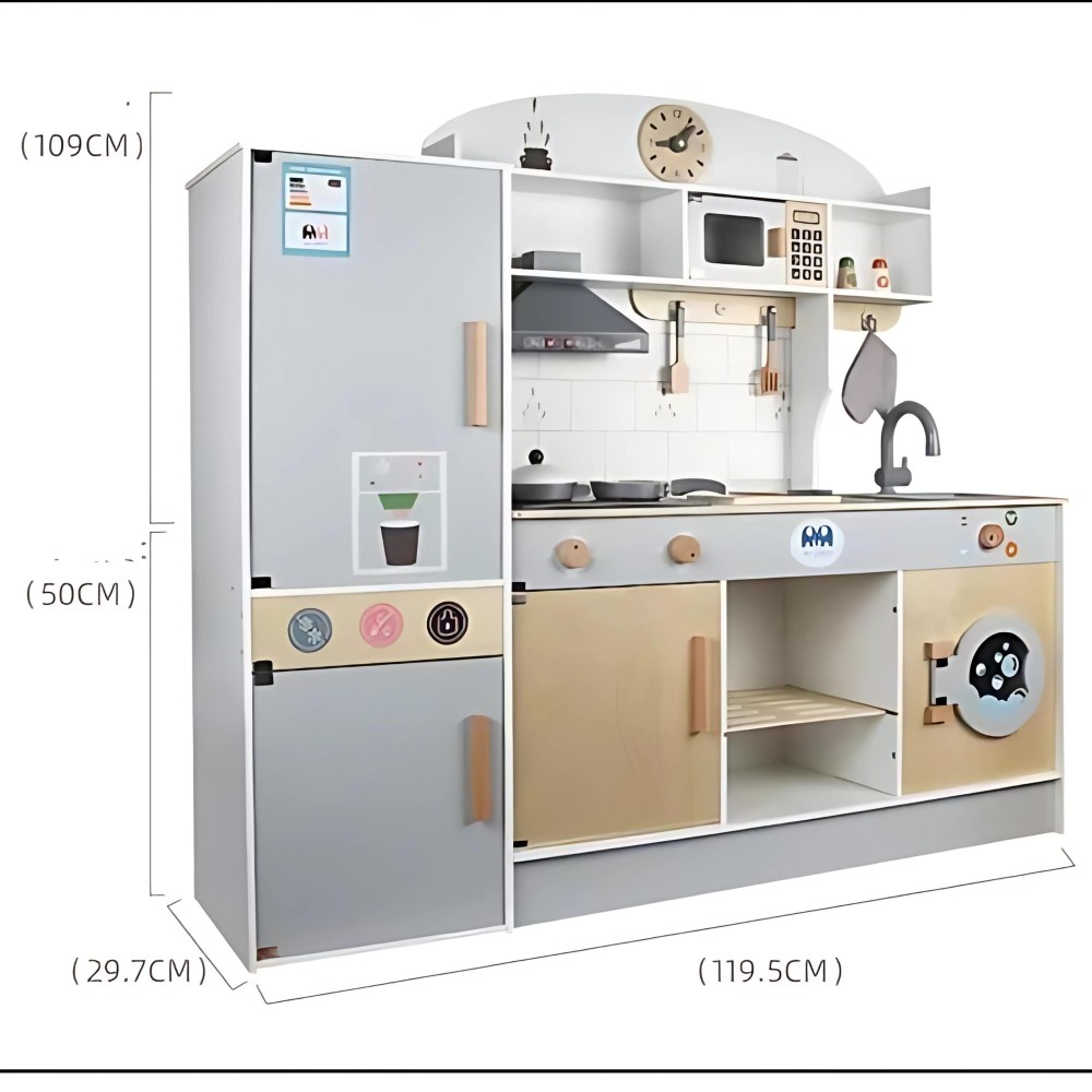 Cocina de madera didáctica combinada triple fun