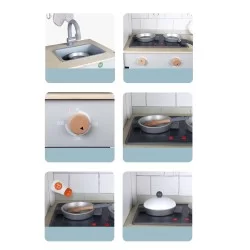 Cocina de madera didáctica combinada triple fun