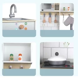 Cocina de madera didáctica combinada triple fun