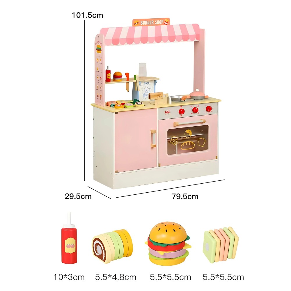 COCINA DIDACTICA DE MADERA BURGER SHOP