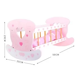 Cuna Moises de madera para muñecas