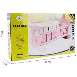 Cuna Moises de madera para muñecas