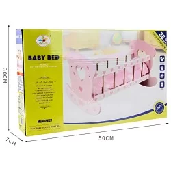 Cuna Moises de madera para muñecas