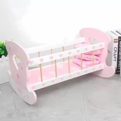 Cuna Moises de madera para muñecas