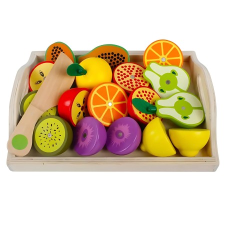Set de Frutas didáctico de madera 13 piezas