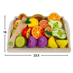 Set de Frutas didáctico de madera 13 piezas