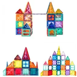 Magnéticos didácticos 4d para construcción 100 Piezas