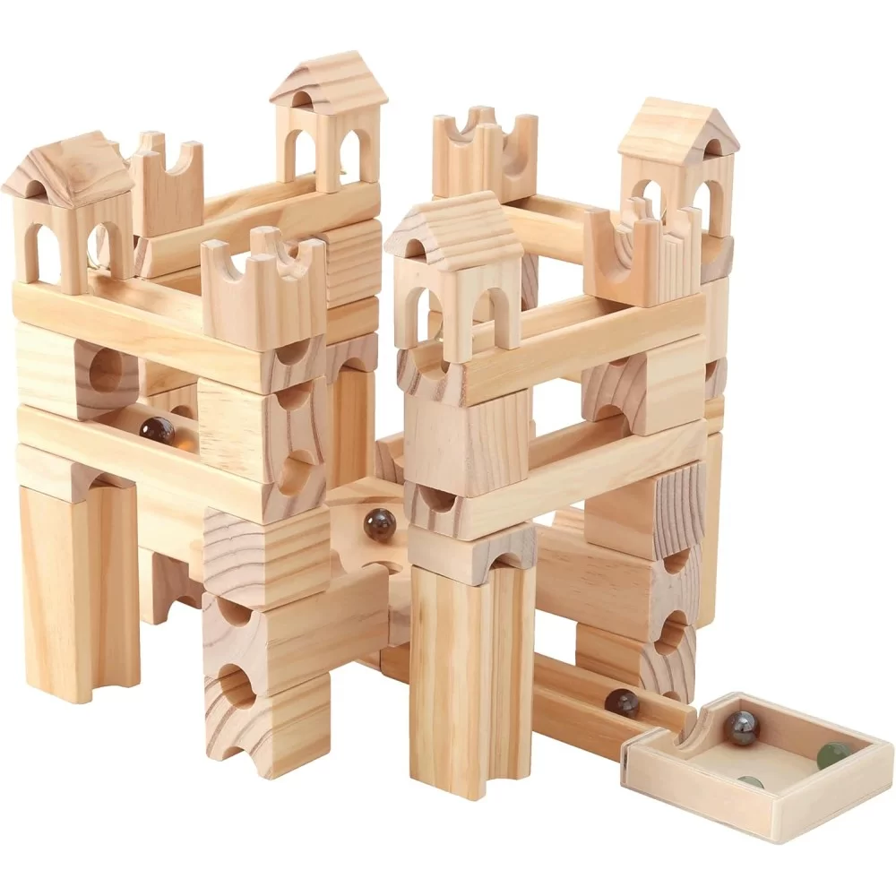 Edificio armable para caída de canicas 80 piezas