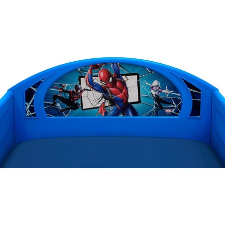 Delta Children Cama infantil transición Spider-Man Sleep and Play con barandillas integradas