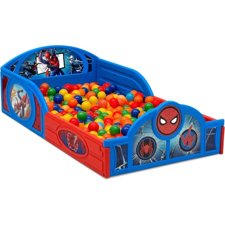 Delta Children Cama infantil transición Spider-Man Sleep and Play con barandillas integradas