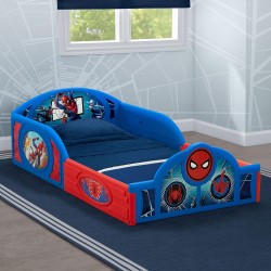Delta Children Cama infantil transición Spider-Man Sleep and Play con barandillas integradas