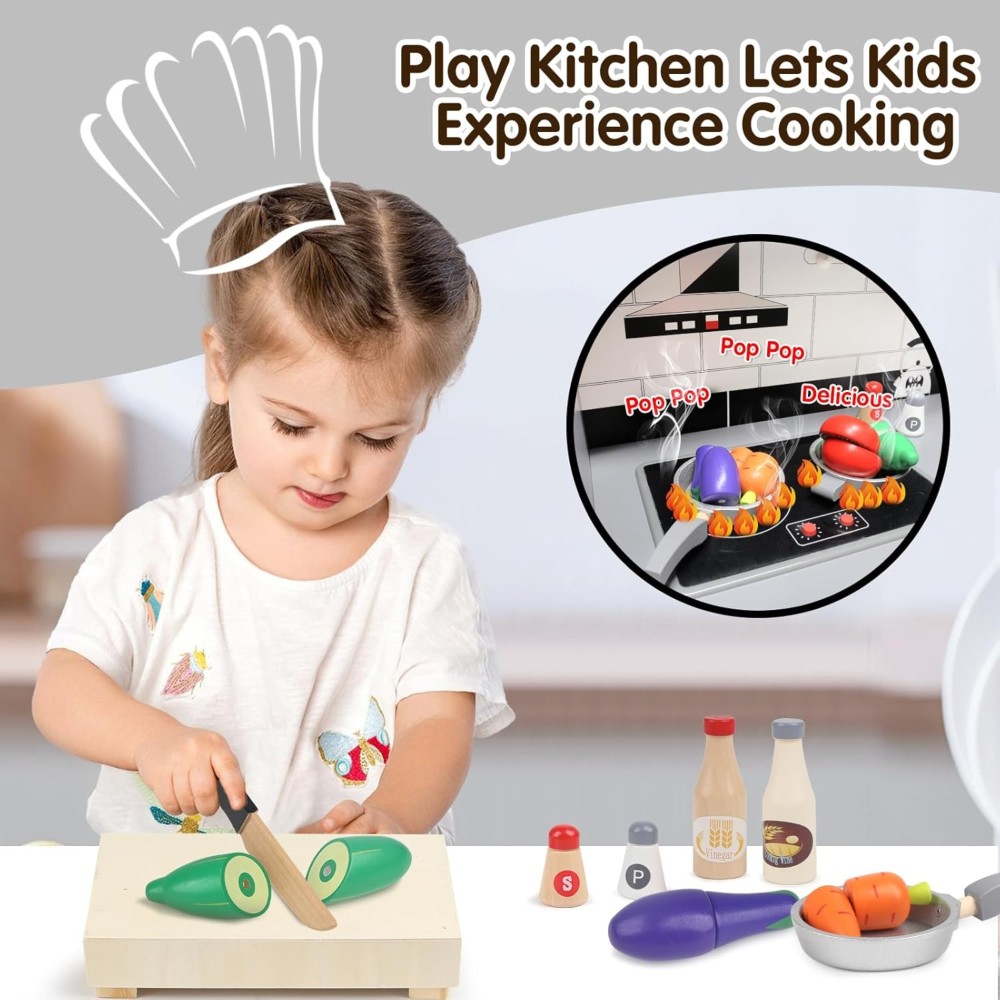 Cocina de madera didáctica combinada gray modern
