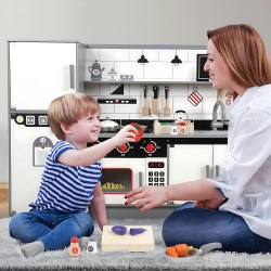 Cocina de madera didáctica combinada gray modern