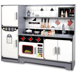 Cocina de madera didáctica combinada Gris moderna