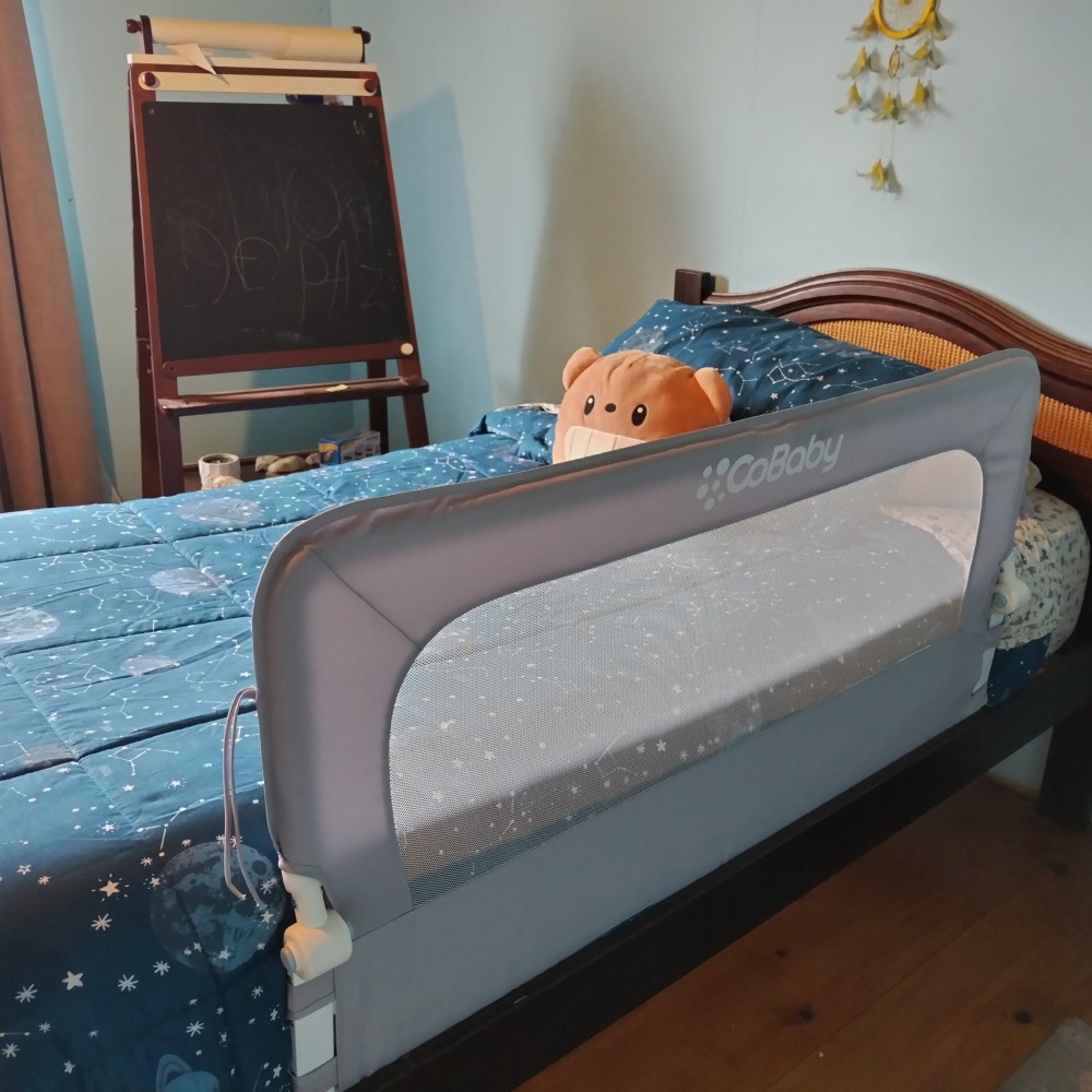 Baranda abatible para cama gris 150x60 CoBaby