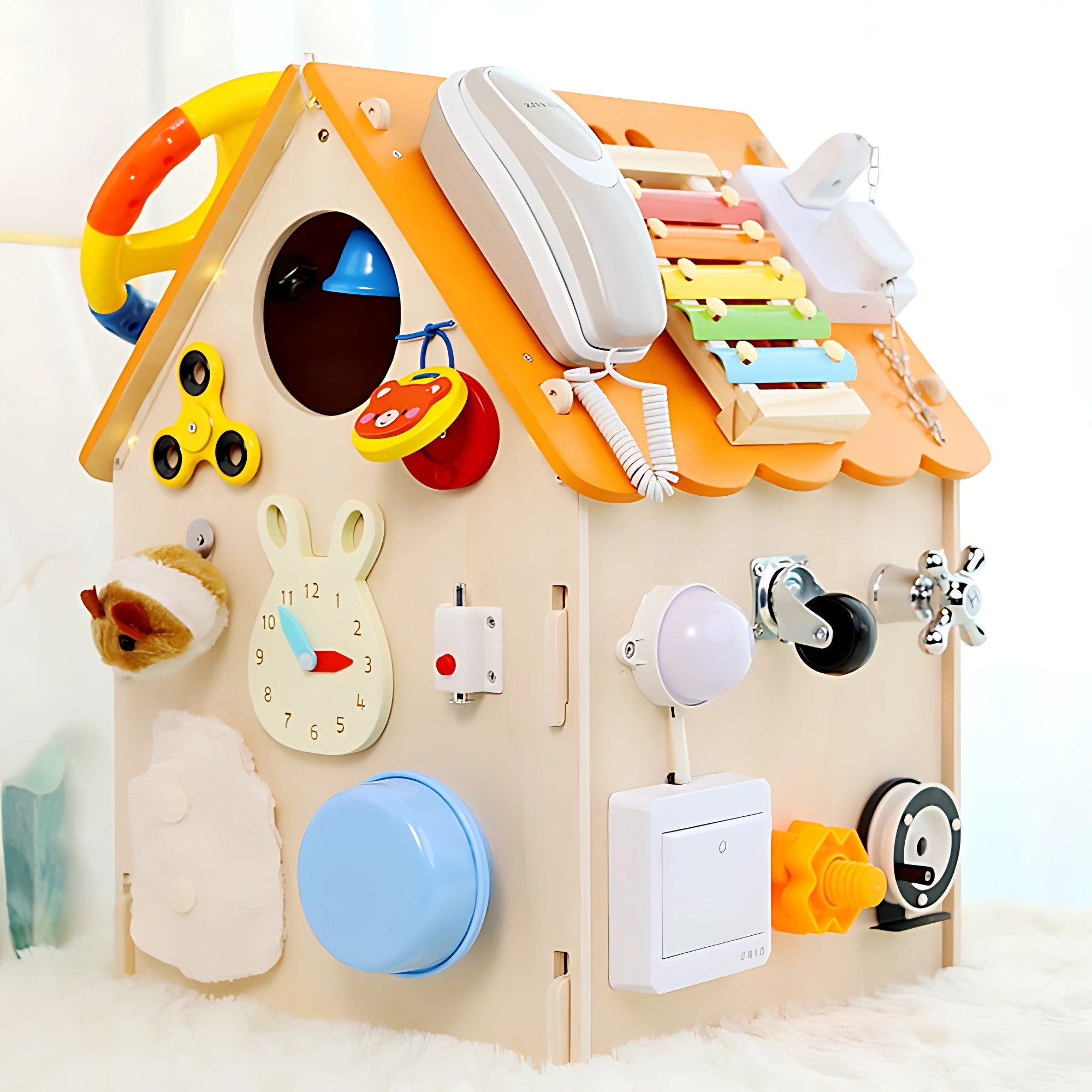 Cubo educativo Montessori casita de madera
