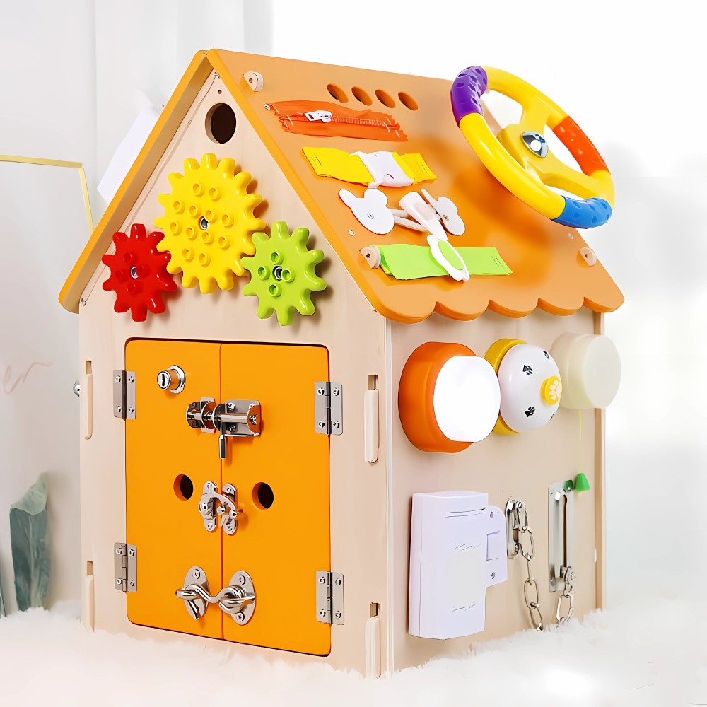Cubo educativo Montessori casita de madera