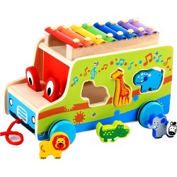 Camion cocodrilo didactico armable con Xilofono y animales