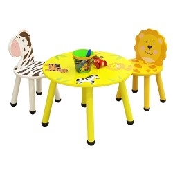 Mesita con 2 sillas Cartoon Animal Redonda
