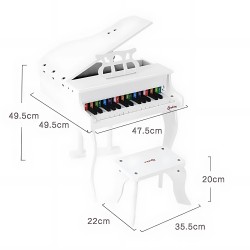 Mini piano de Cola para niños BLANCO