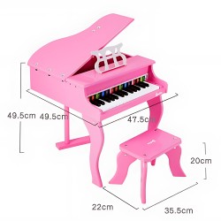 Mini piano de Cola para niños Rosado