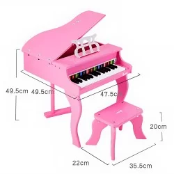 Mini piano de Cola para niños Rosado