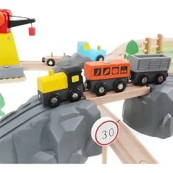 Gran Pista De madera Armable 69 piezas