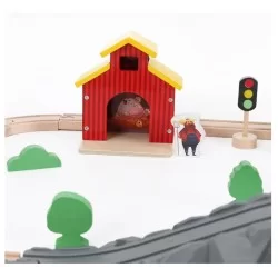 Gran Pista De madera Armable 69 piezas