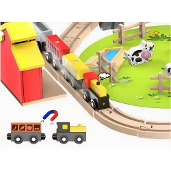 Gran Pista De madera Armable 69 piezas