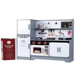 Cocina de madera didáctica combinada Gris moderna