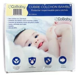 Protector de Colchon de cuna impermeable y absorbente Bambú Cobaby