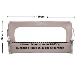 Baranda abatible para cama gris 150x60 CoBaby