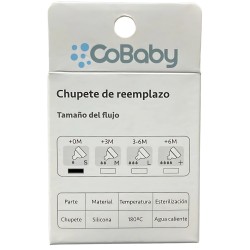Pack 2 Chupete de repuesto mamadera Silicona Cobaby