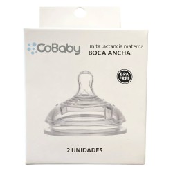 Pack 2 Chupete de repuesto mamadera Silicona Cobaby
