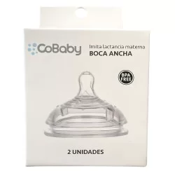 Pack 2 Chupete de repuesto mamadera Silicona Cobaby