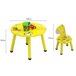 Mesita con 2 sillas Cartoon Animal Redonda