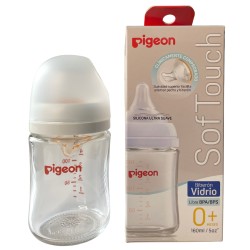 Mamadera vidrio 160ml 0 a 3 meses Pigeon Softouch