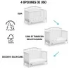 Cuna de madera Blanca 3 en 1 Lanquen