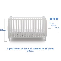 Cuna de madera 3 en 1 mahuida Blanca