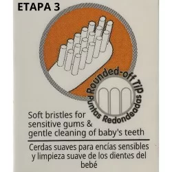Pack 3 cepillos de dientes celeste para entrenamiento bebe