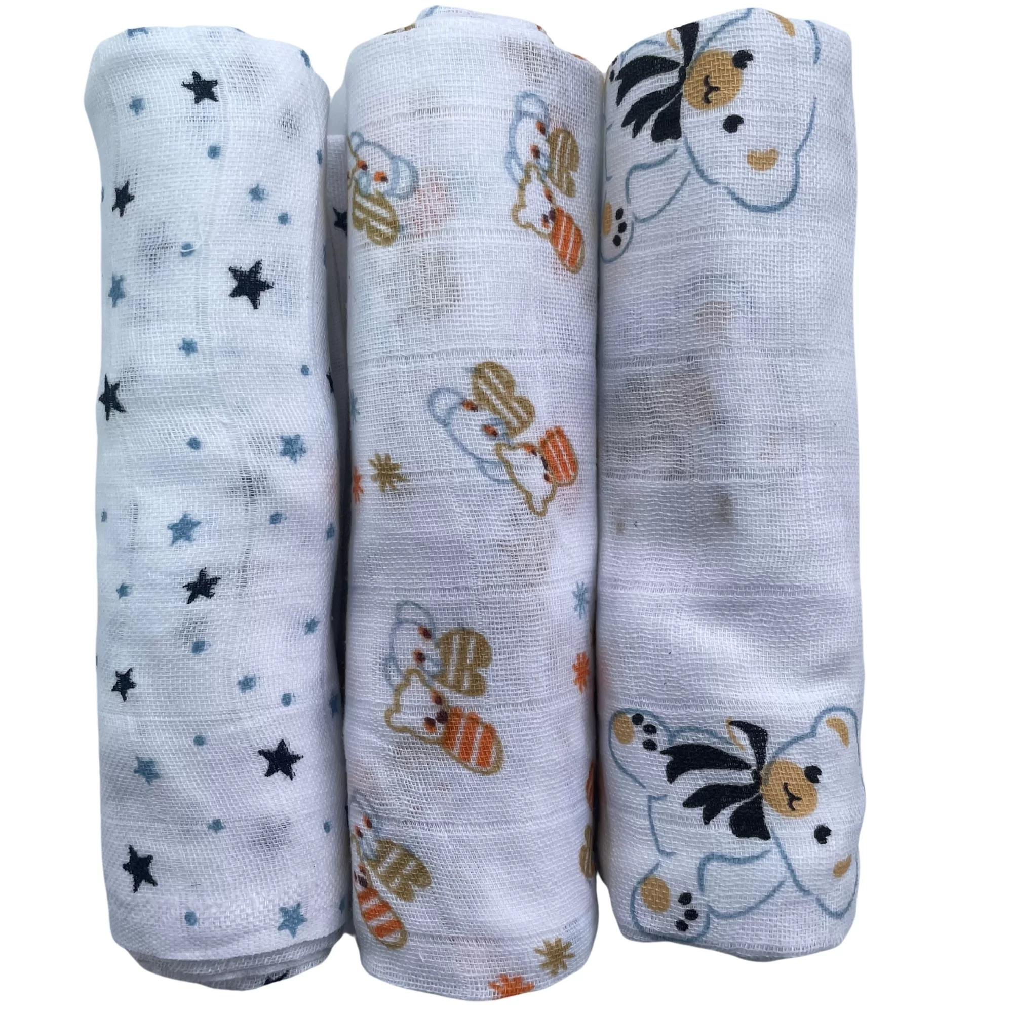 Pack 3 pañal Gasa Unisex 100% Algodón