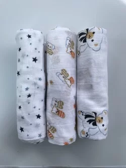 Pack 3 pañal Gasa Unisex 100% Algodón