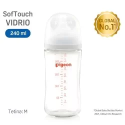 Mamadera de Vidrio 240ml Pigeon SoftTouch