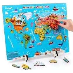 Mapa Mundial Magnetico cognitivo VERSION INGLES