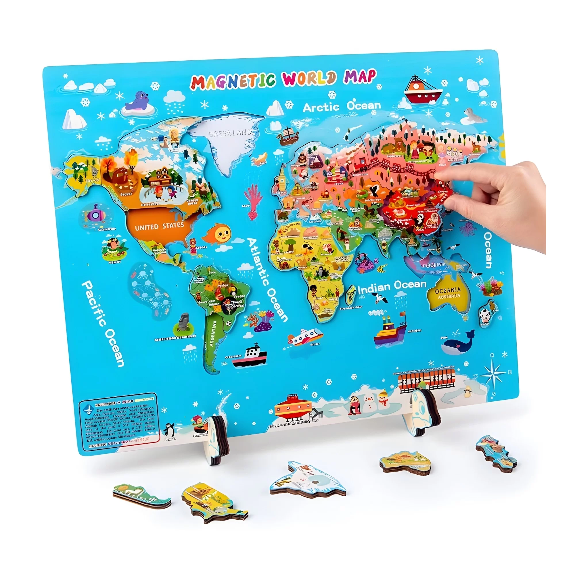 Mapa Mundial Magnetico cognitivo VERSION INGLES