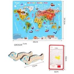 Mapa Mundial Magnetico cognitivo VERSION INGLES