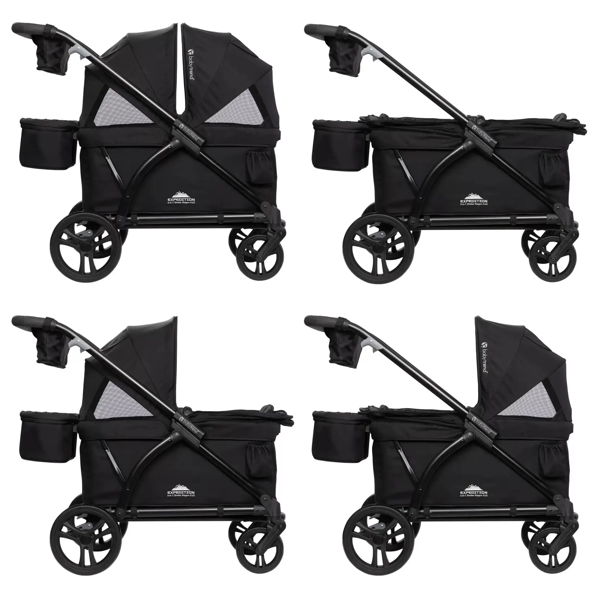 Carro Paseo wagon y coche doble MUV Expedition 2 en 1 ultra black