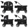 Carro Paseo wagon y coche doble MUV Expedition 2 en 1 ultra black