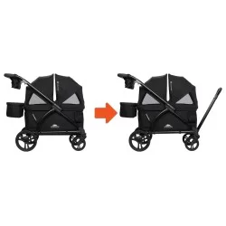 Carro Paseo wagon y coche doble MUV Expedition 2 en 1 ultra black